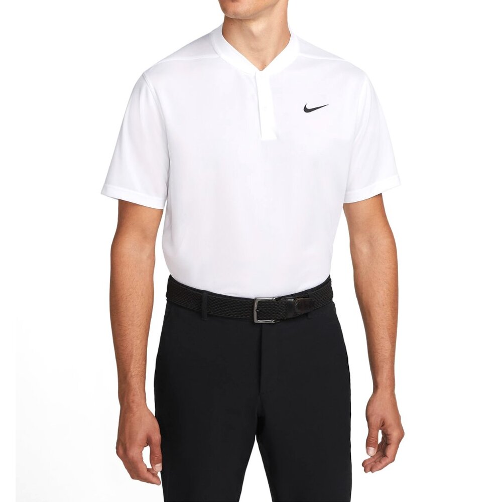$58 NIKE GOLF DRI-FIT  VICTORY BLADE POLO SHIRT DH0838-100 WHITE/BLACK 2XL
